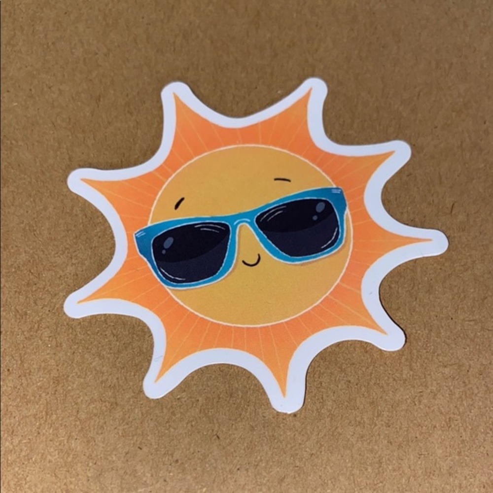 🌈20/$5🌈 Sunny Smiles Sticker - Orange and Blue